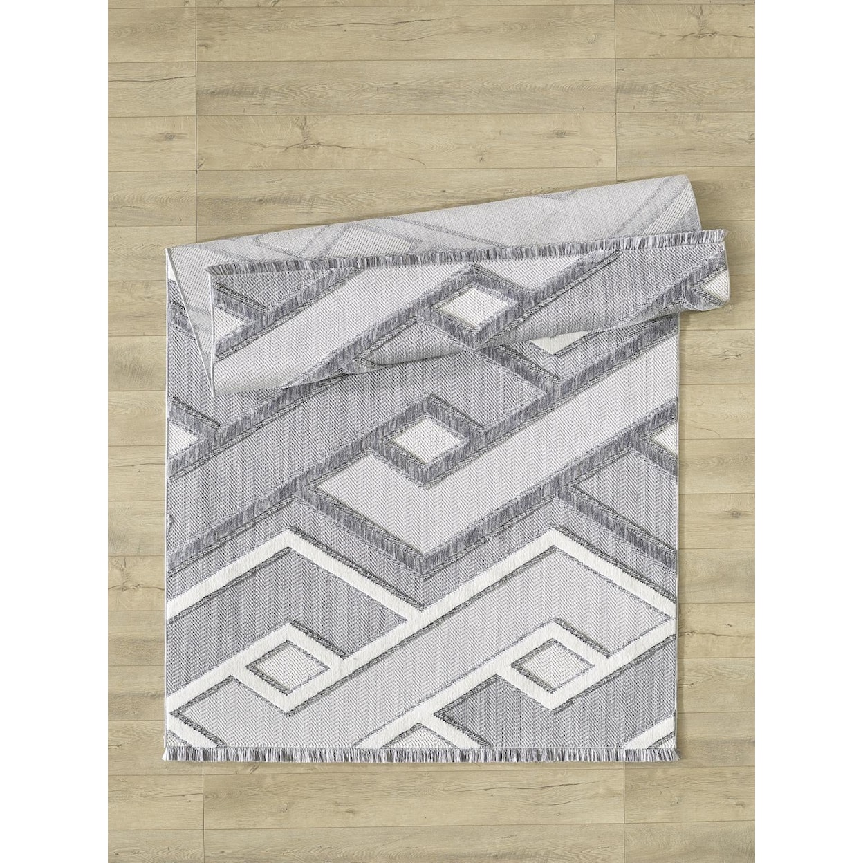 MDA Rugs Milos Collection MILOS GREY/WHITE 8X11 AREA  RUG |