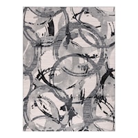 LELA GREY CIRCLE 5X8 AREA  RUG |