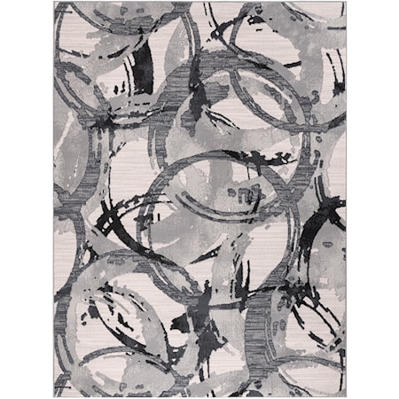 LELA GREY CIRCLE 8X11 AREA  RUG |