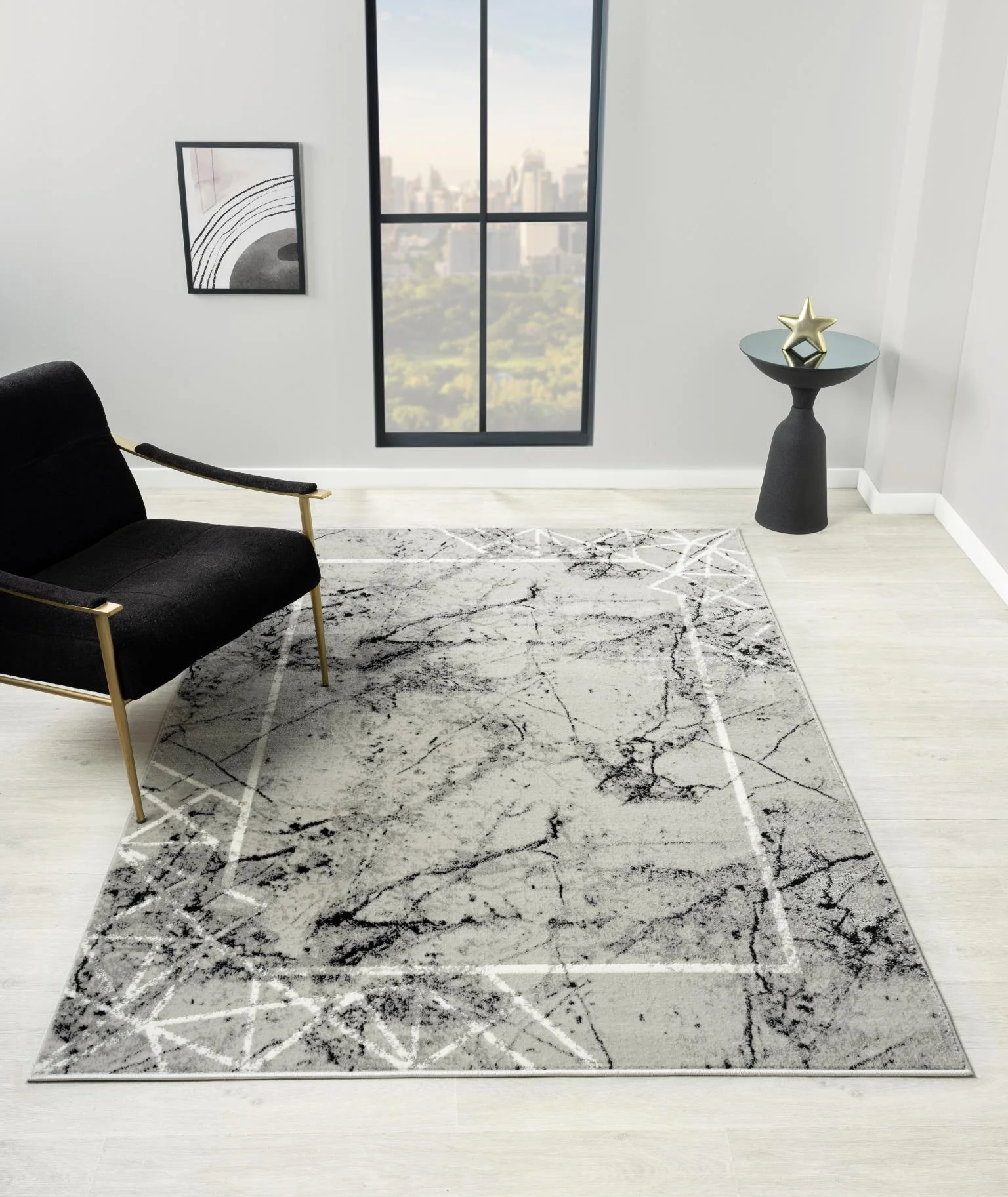KIKE COLLECTION 25522 KIKI 8X11 GREY BLACK WHITE AREA RUG | | 7 Day  Furniture | Rugs, image size:1536x1825