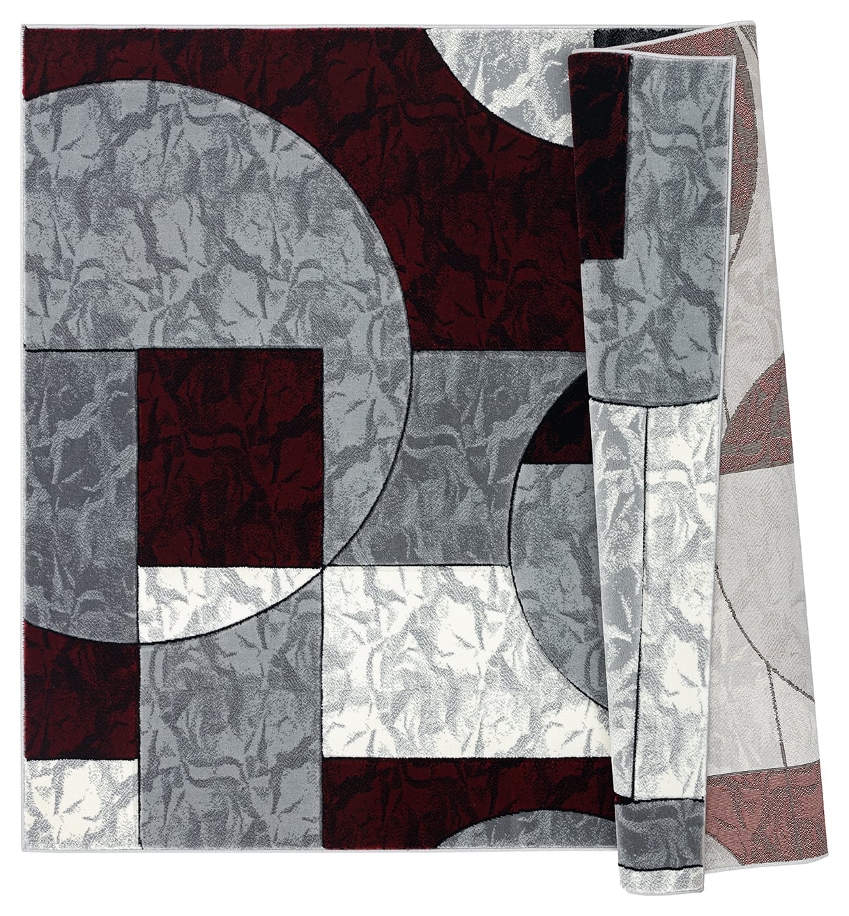 CRYSTAL 5X8 GREY/RED AREA RUG |