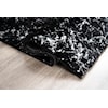 MDA Rugs Chryso Collection BLACK WITH SILVER FOIL 20"X20" | PILLOW