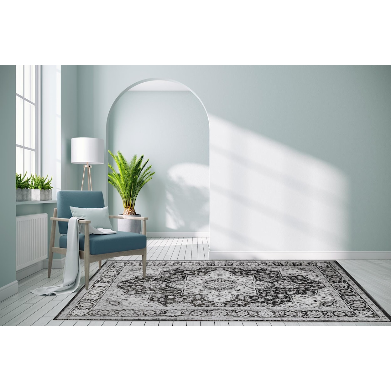 MDA Rugs Trendy Collection TRENDY 8/11 BLACK/WHITE AREA RUG |