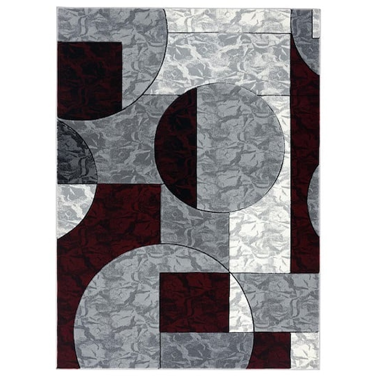 MDA Rugs Crystal Collection CRYSTAL 5X8 GREY/RED AREA RUG |