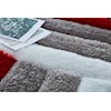 MDA Rugs Mateos Shag MATEOS 5X7 SHAG RED/GREY/WHITE | AREA RUG