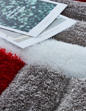 MATEOS 5X7 SHAG RED/GREY/WHITE | AREA RUG