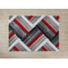 MDA Rugs Mateos Shag MATEOS 5X7 SHAG RED/GREY/WHITE | AREA RUG