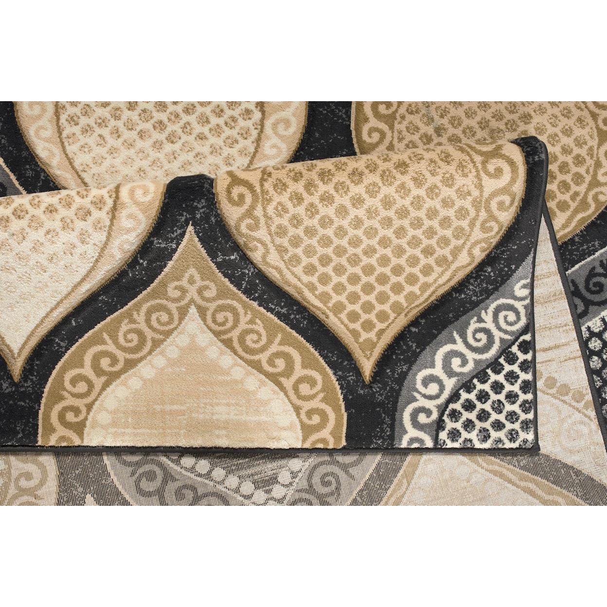 MDA Rugs Rhodes Collection RHODES 5X8 GOLD/BLACK AREA RUG |