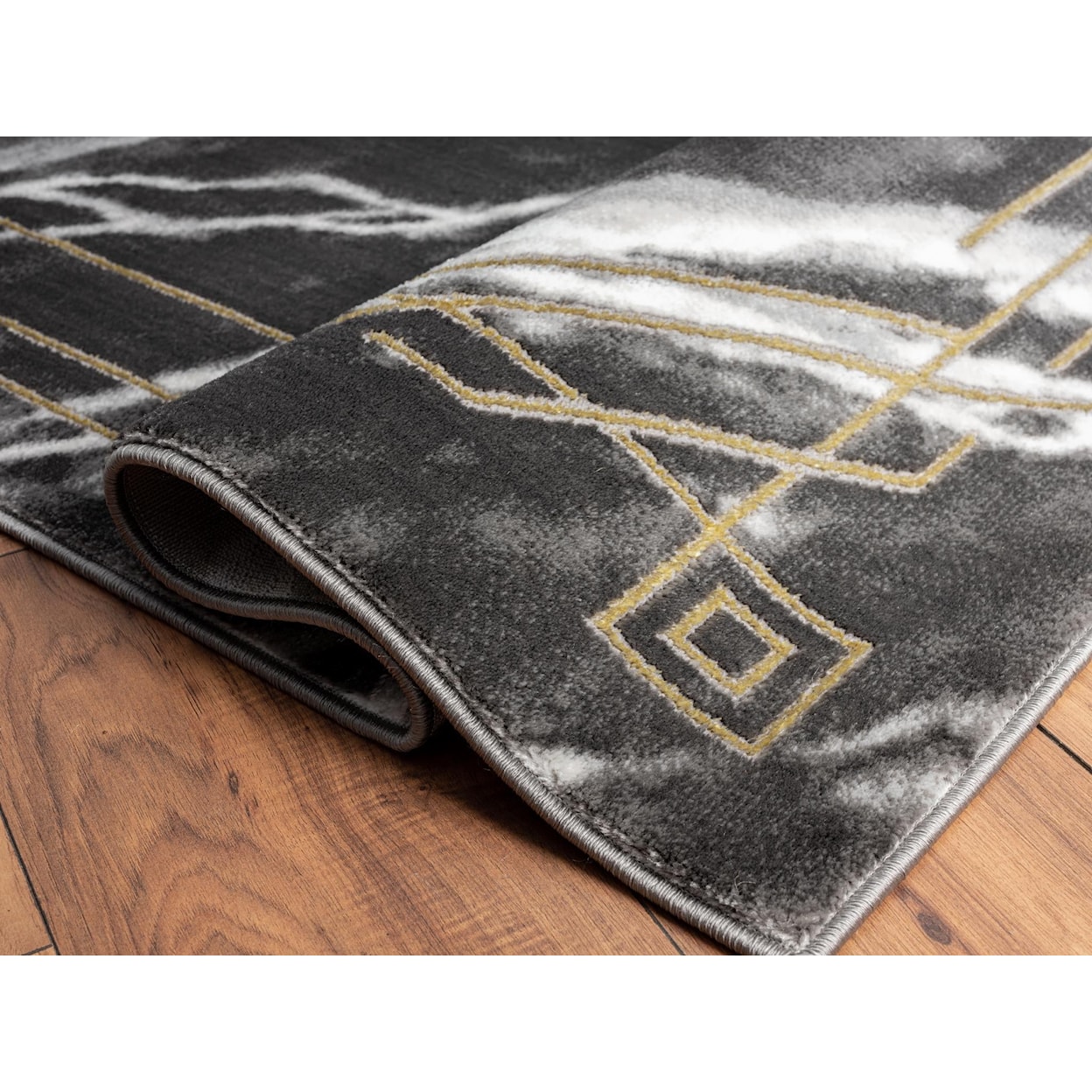 MDA Rugs Brooklyn Collection BROOKLYN 2X8 BLACK/MARBLE AREA RUG |