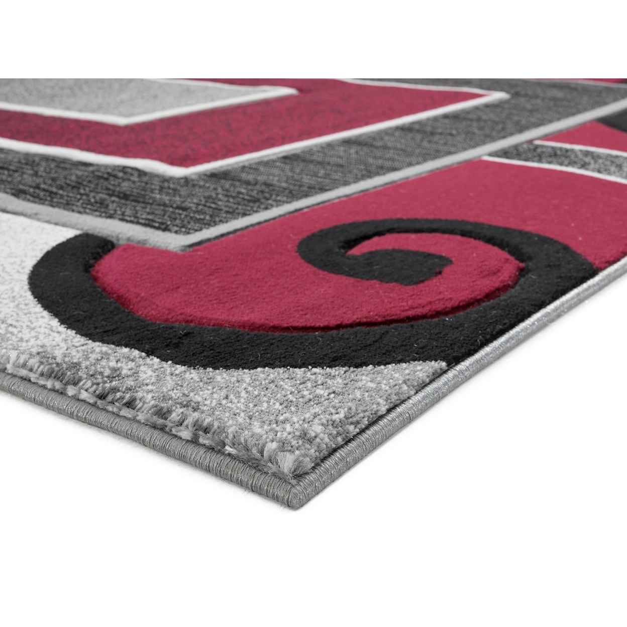 MDA Rugs Glamour Collection 8 X 11 GLAMOR RED GREY BLACK |