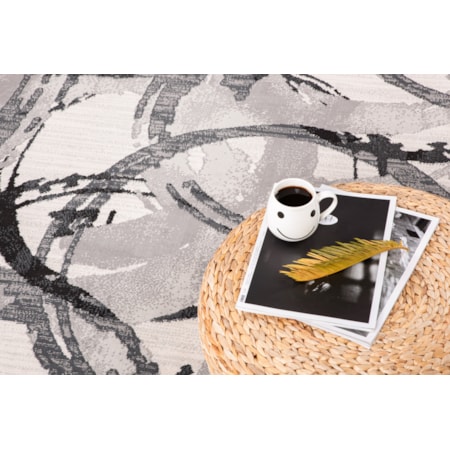 LELA GREY CIRCLE 5X8 AREA  RUG |