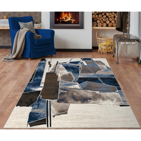 RHODES 5X8 BROWN/BLUE AREA RUG |