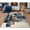 MDA Rugs Rhodes Collection RHODES 5X8 BROWN/BLUE AREA RUG |