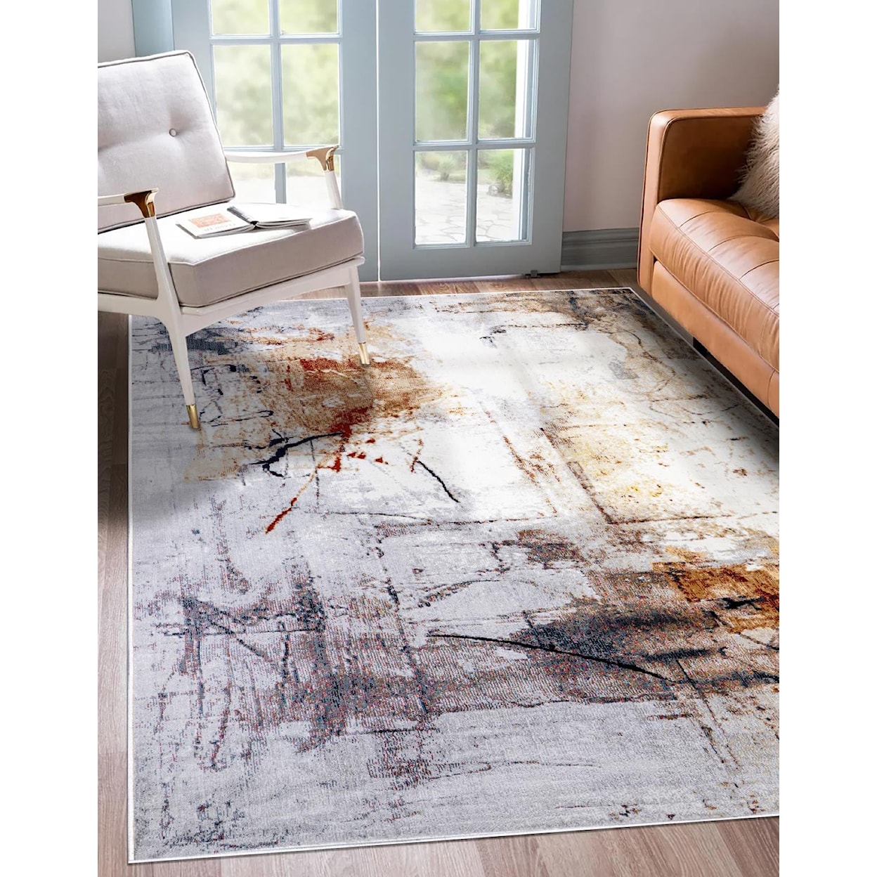 MDA Rugs Eros Collection EROS 5X8 BLACK/BROWN AREA RUG |