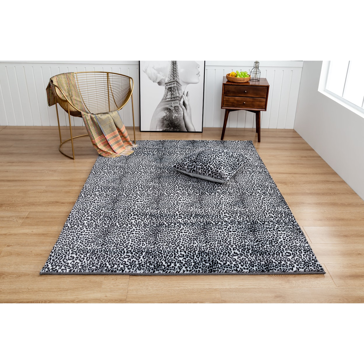 MDA Rugs Faux Collection FAUX 5X7 SNOW LEOPARD AREA RUG |