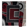 MDA Rugs Glamour Collection 8 X 11 GLAMOR RED GREY BLACK |