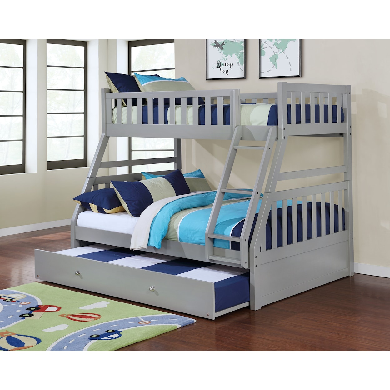 Alex's Furniture B803G Casual Twin Over Full Bunk Bed