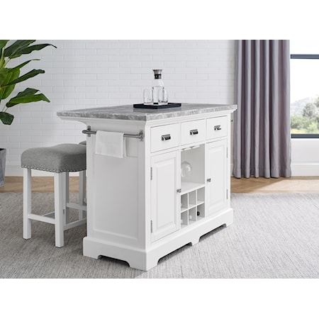 Kitchen Island with 2 Stools