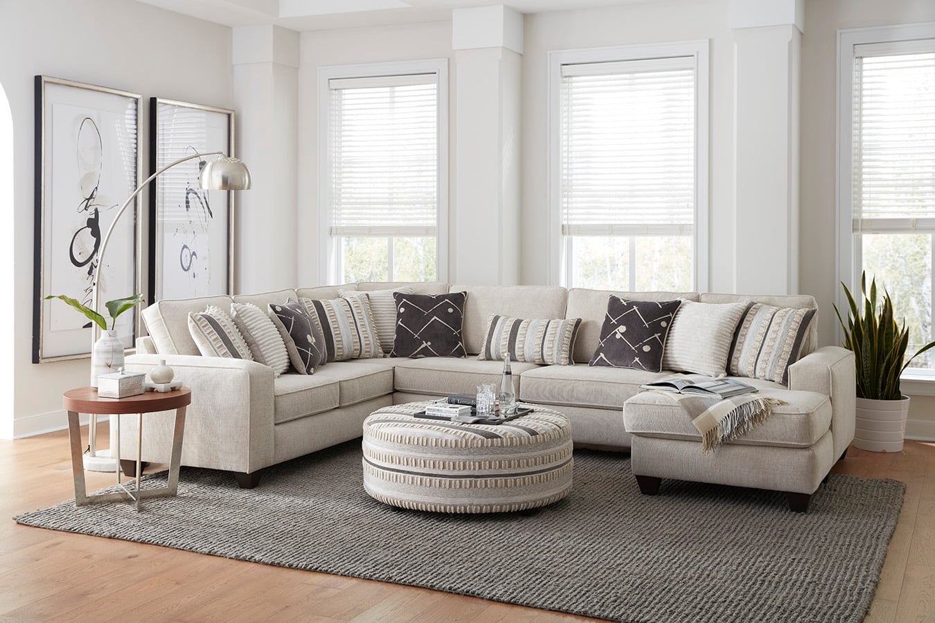 Albany 0462 ALBA-GRP-0462_BEIGE 3PC BEIGE RAF CHAISE SECTIONAL ...