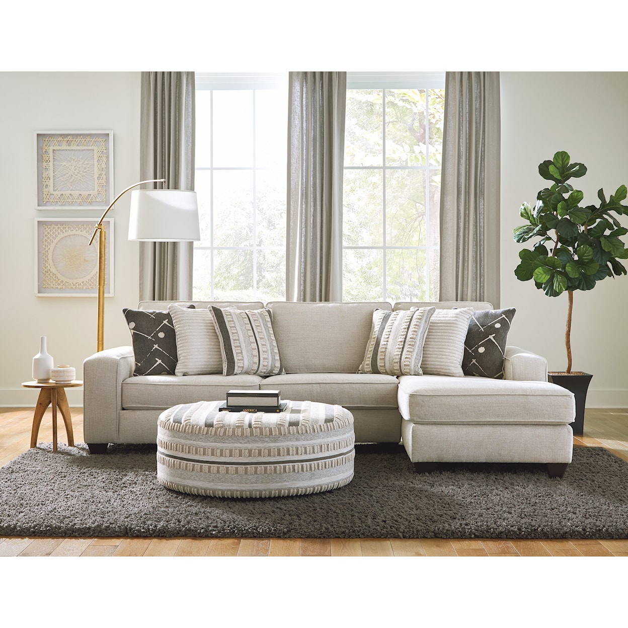 Albany 0462 2PC BEIGE RAF CHAISE SECTIONAL