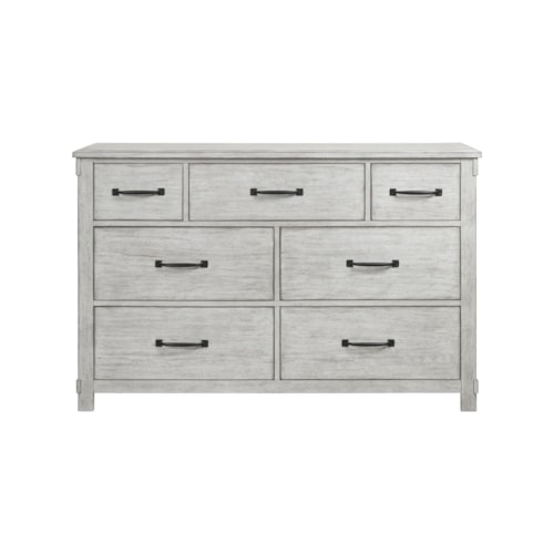 Modern Farmhouse 7-Drawer Dresser with Felt-Lined Drawers