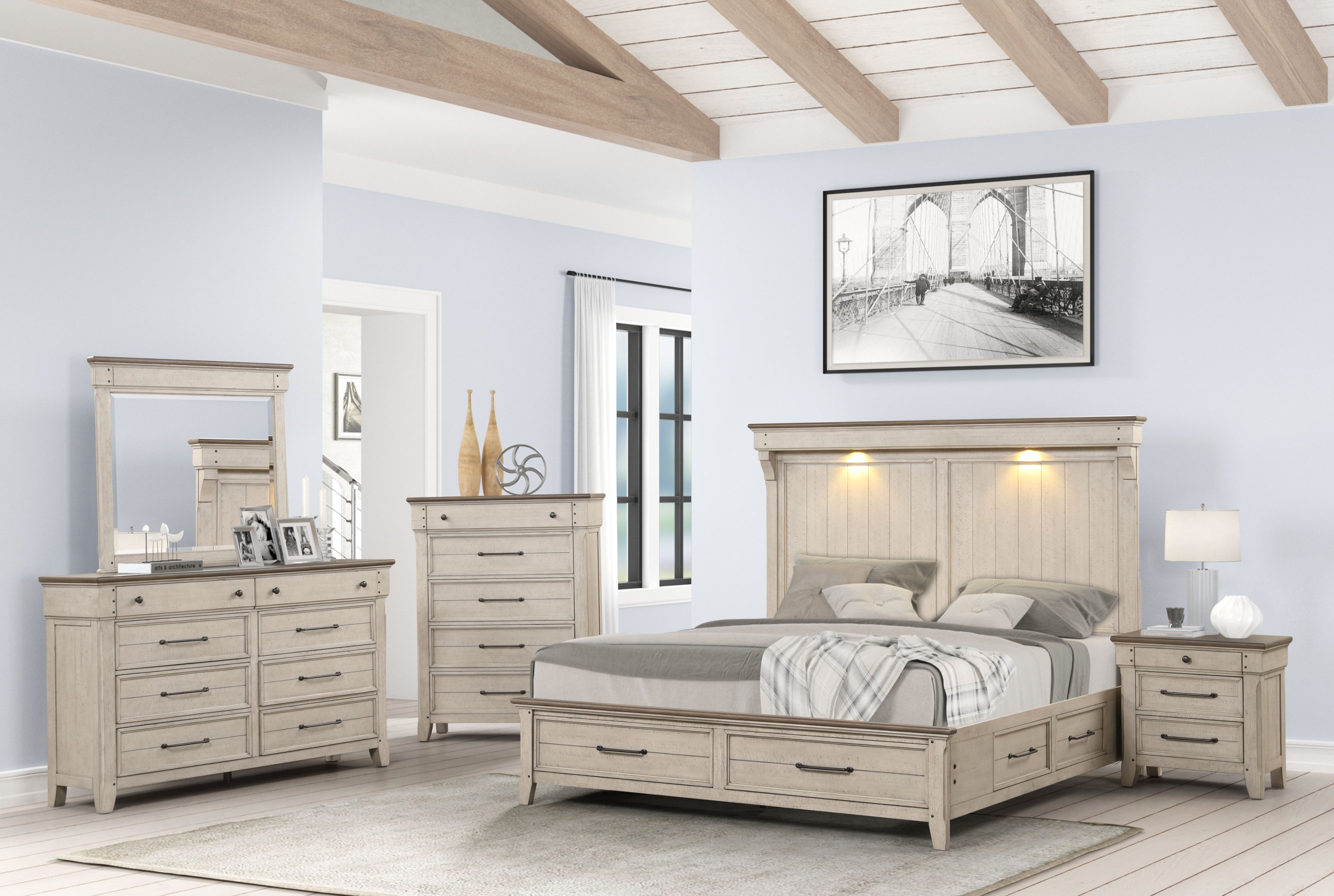 Shanta LIFE-GRP-C0401_6PC_KG 6 Piece King Bedroom Set