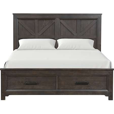 Queen Panel Storage Bed