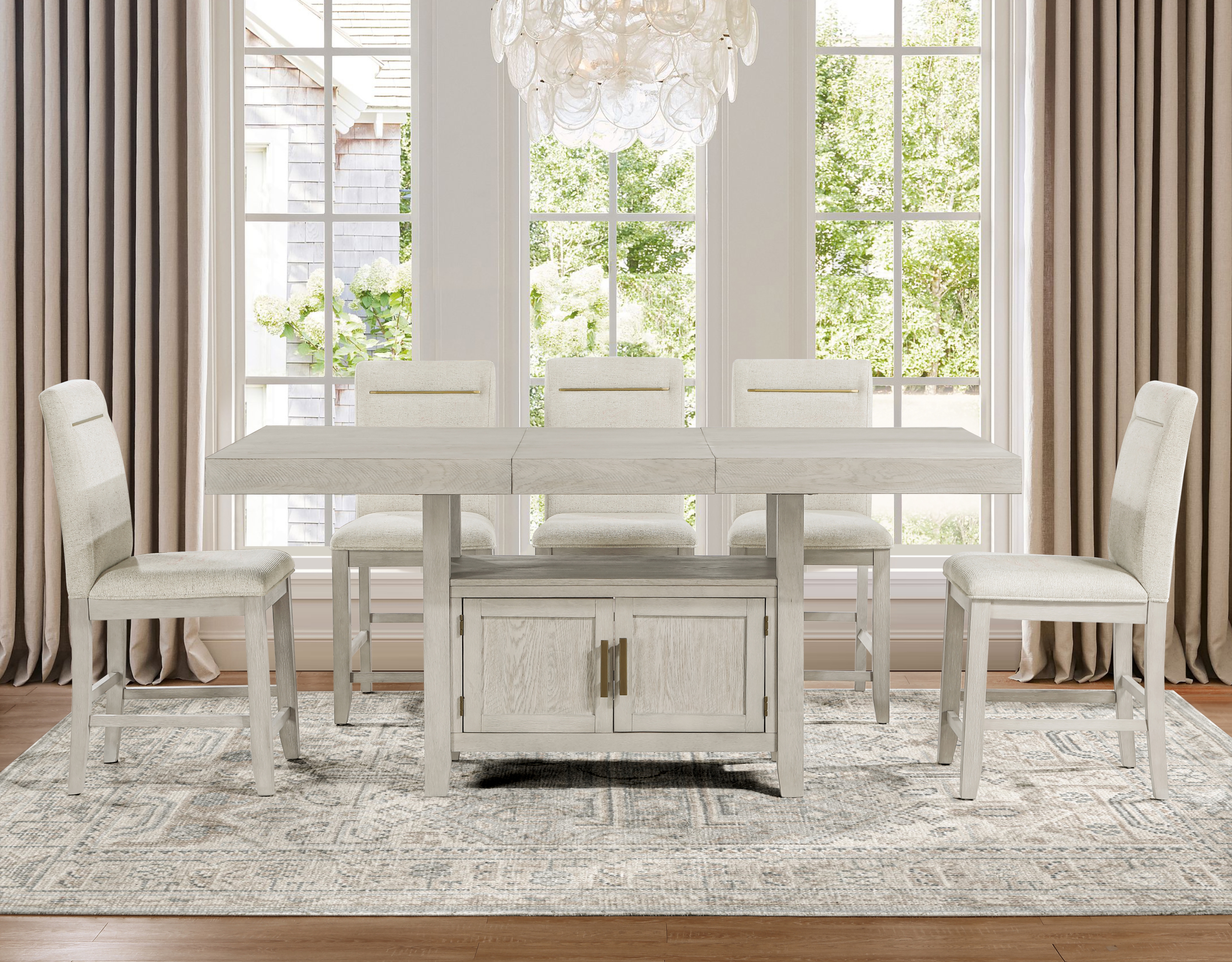 7 Piece Counter Height Dining Set Sand