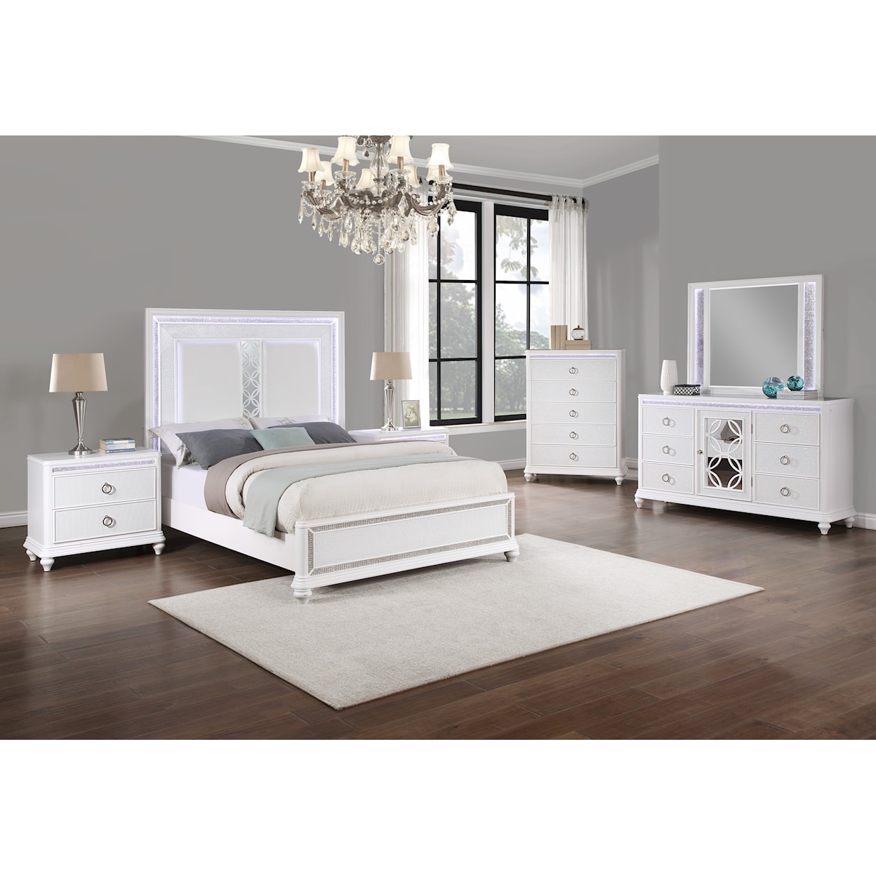 Holland House Glamour 6PC Queen Bedroom