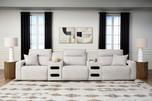 5-Piece Reclining Sectional With Audio Consoles