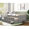 Alex's Furniture B823 CAPTAINS BED W/TRUNDLE & DRAWERS GREY