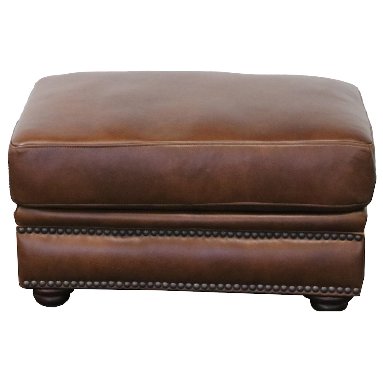 Futura Leather Derrick Chestnut Ottoman