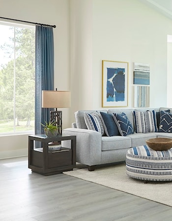 3PC INDIGO RAF CHAISE SECTIONAL