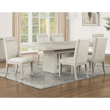 7 Piece Dining Set Sand