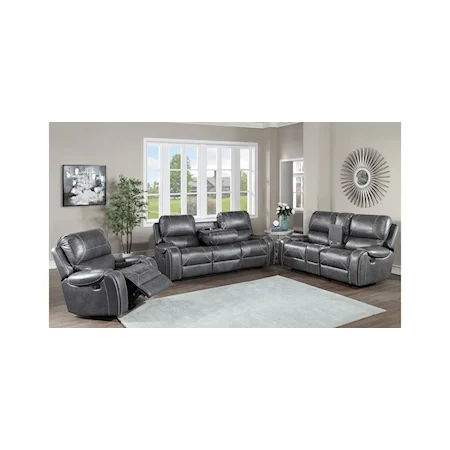 Grey Reclining Sofa