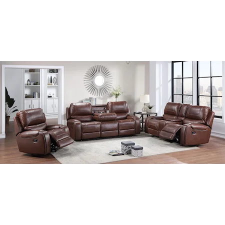 Brown Reclining Sofa