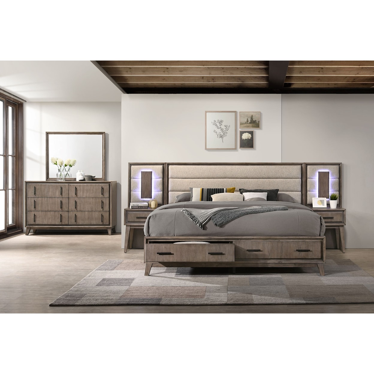 Alex's Furniture 8422A 9PC Queen Bedroom