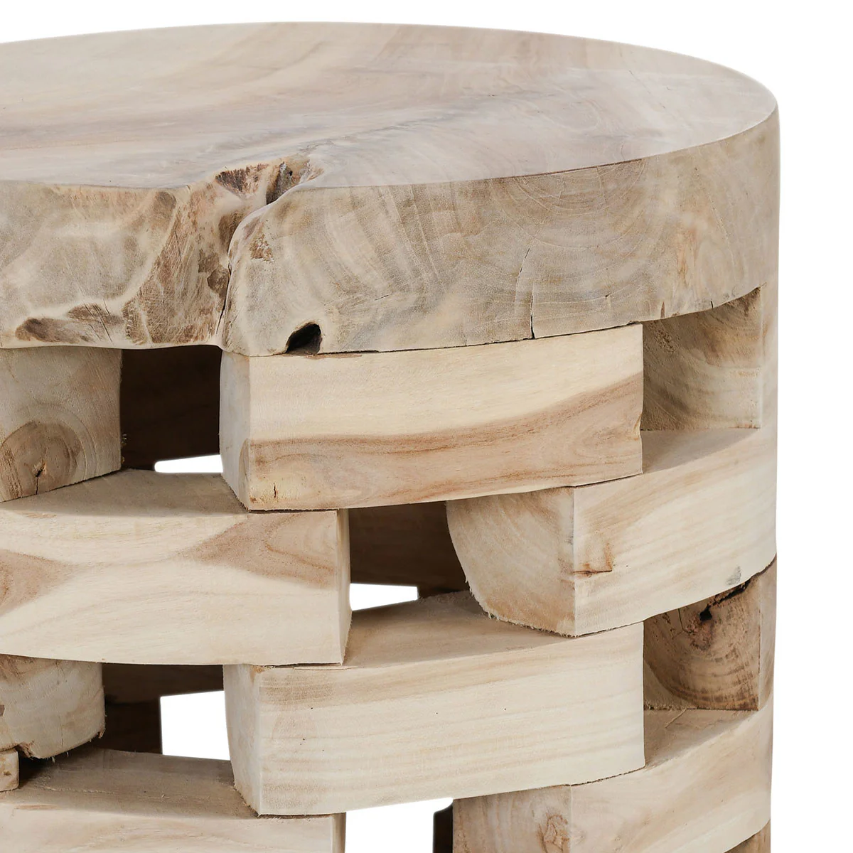 Solid Wood Round Accent Table