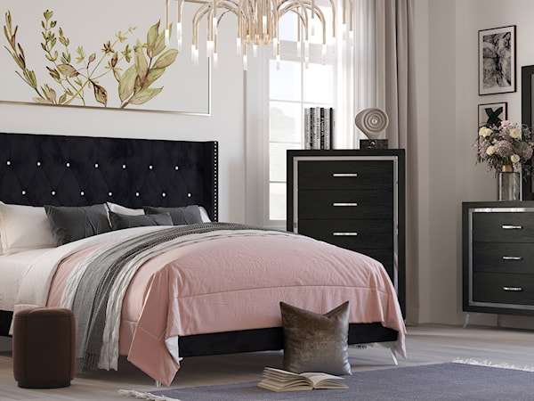 6 Piece King Bedroom Black