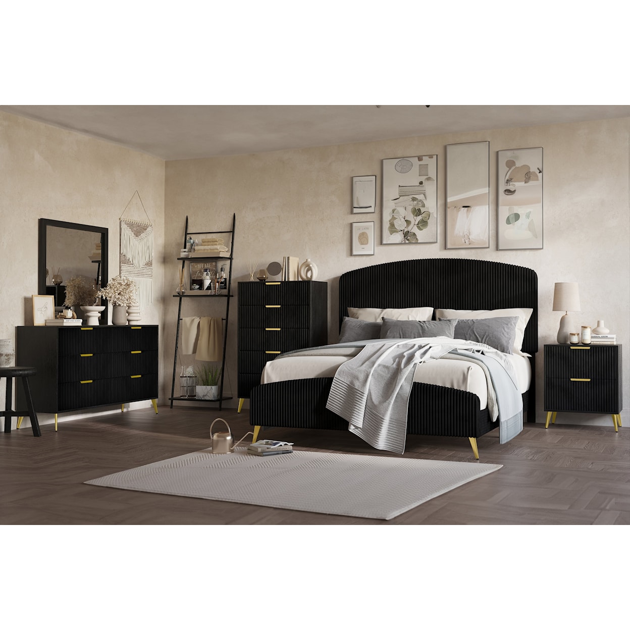 New Classic Kailani 6PC King Bedroom-Black