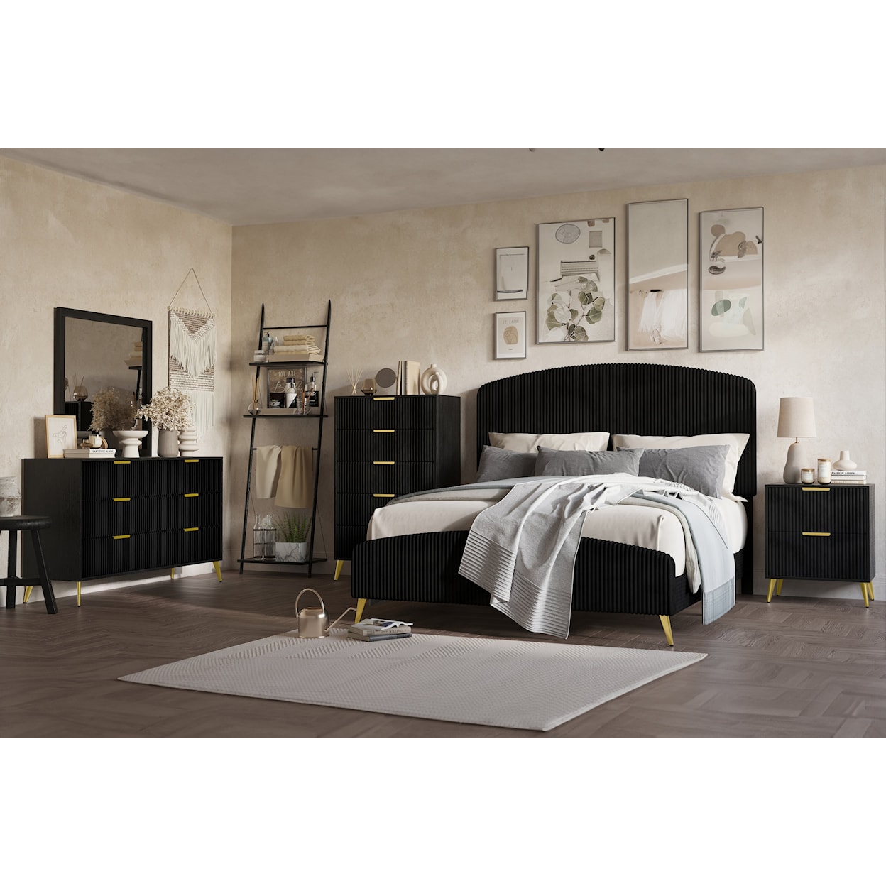 New Classic Kailani 6PC QN Bedroom-Black