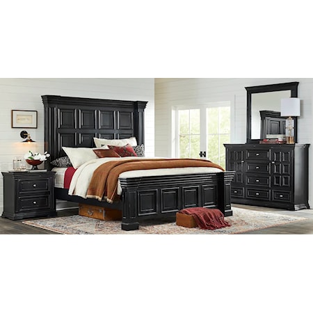 6PC QUEEN BEDROOM BLACK