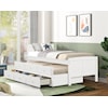 Alex's Furniture B823 CAPTAINS BED W/TRUNDLE & DRAWERS WHITE
