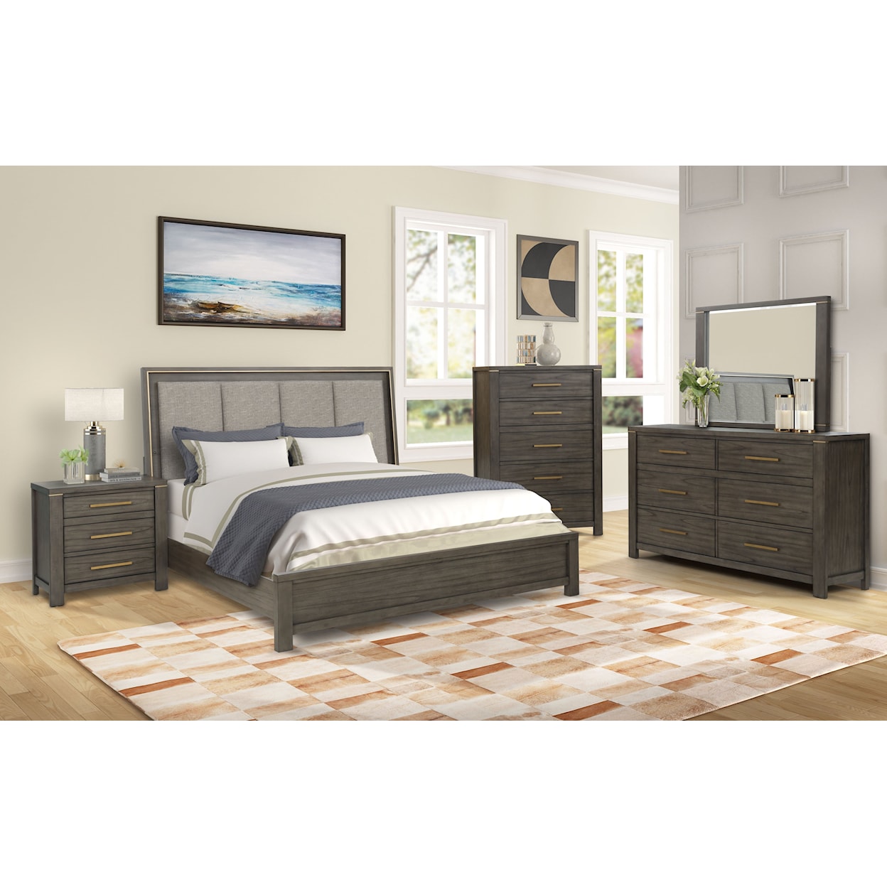Lifestyle 8481A Contemporary 6 Piece King Bedroom