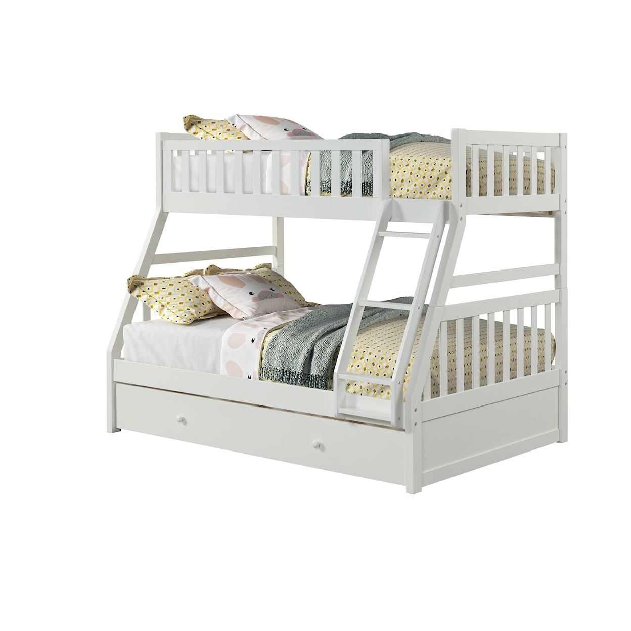 Alex's Furniture B803W Casual Twin Over Full Bunk Bed