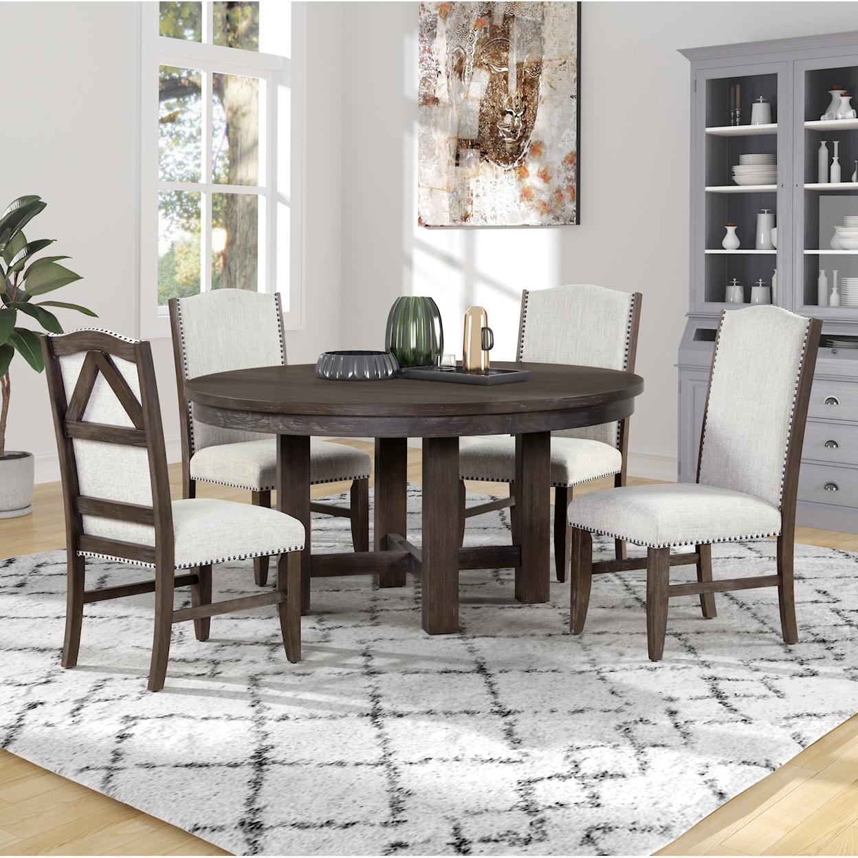 Alex's Furniture 8404D 5 Piece Round Dinette