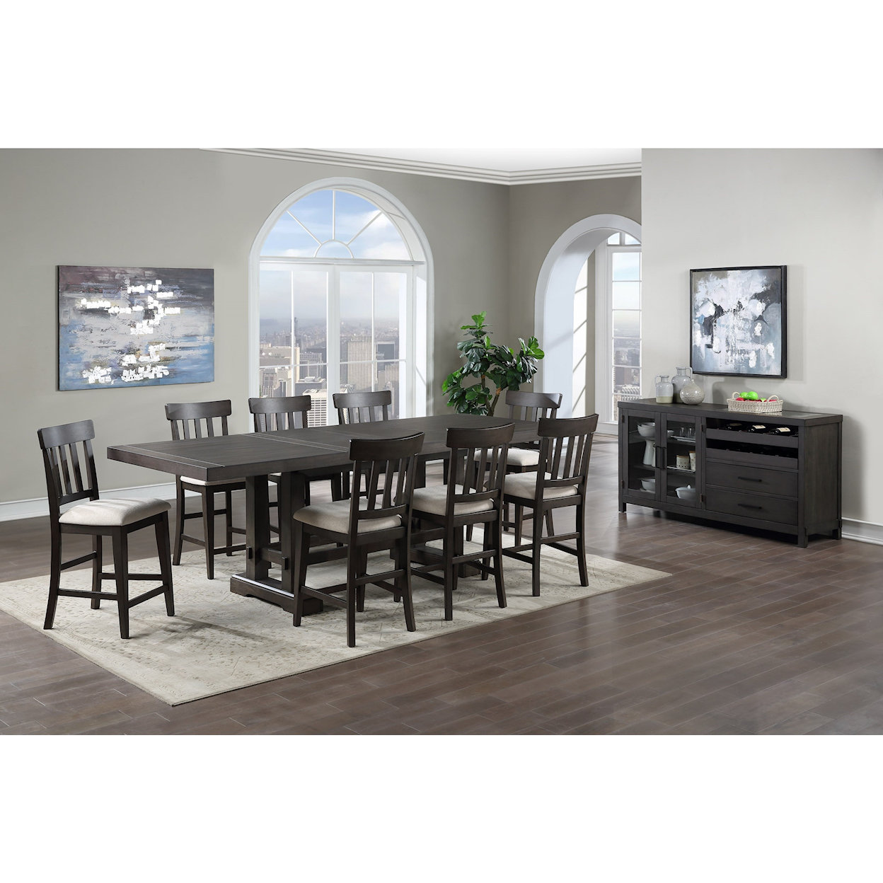 Steve Silver Napa Contemporary 9-Piece Counter Height Dining