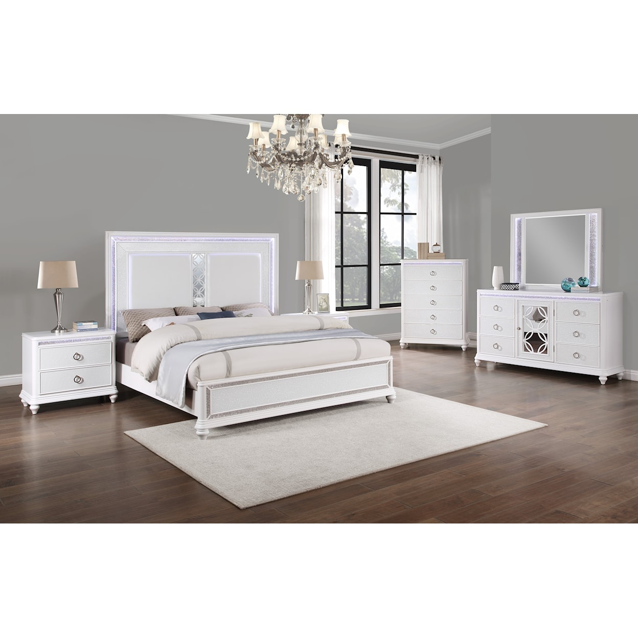 Holland House Glamour 6PC King Bedroom