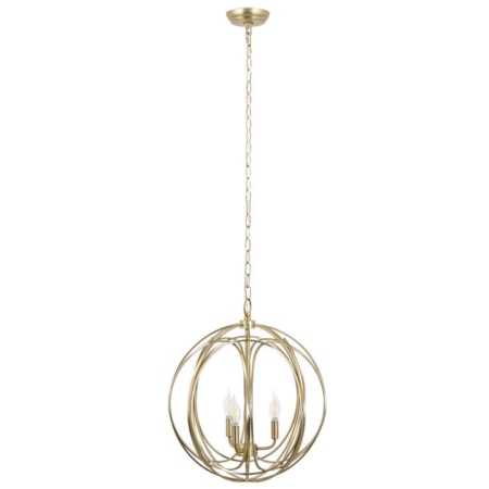 3 Light Chandelier In Satin Brass Finish