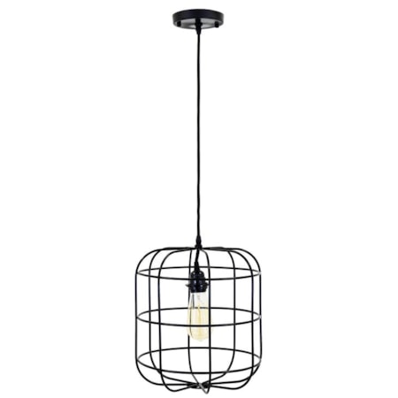 1 Light Pendant In Black Stainless Finish